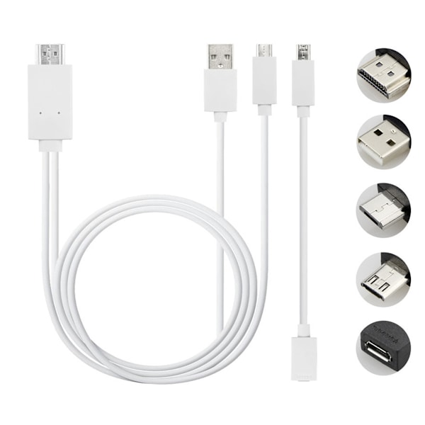Digital AV-lösning, Lightning till HDMI-kabel för sömlös iPhone HDMI-utgång, 1080P HD-skärm för underhållning och arbete, bred kompatibilitet med