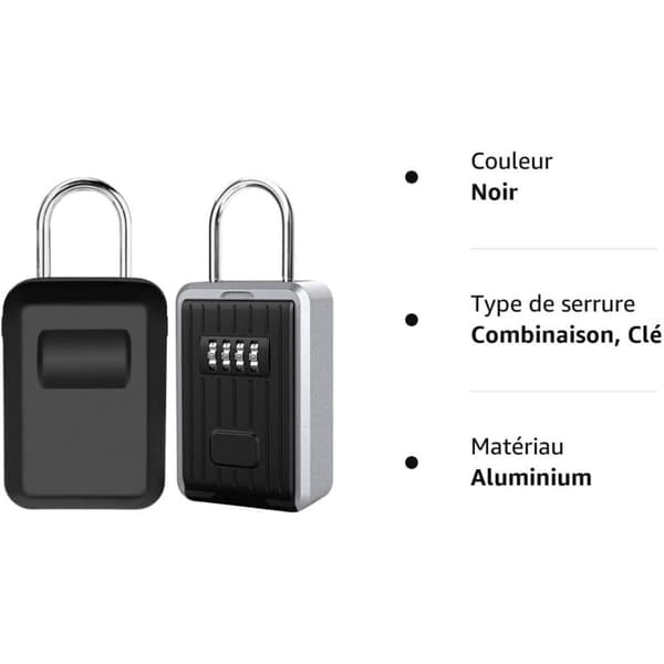 Wall-mounted secure key box with 4-digit combination lock, extra large outdoor key safe handle, XL size combination key box (black)