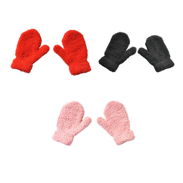 Børn vinter småbørn vanter Multicolor bløde strikkede handsker tyk