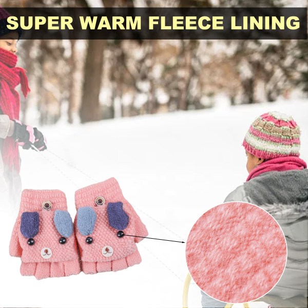 Sarjakuva vaihdettavat flip top hanskat taaperoille lasten talvi