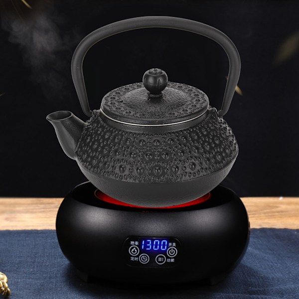Tekanna i gjutjärn, japansk design löste-kittel med rostfritt stålfilter, ergonomiskt handtag emaljerad insida Fe2+ element för hem och kontor