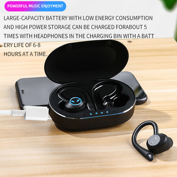 Sport Bluetooth Hörlurar, True Wireless Design, Bluetooth 5.3 För Uthållighetsaktiviteter, IP7 Vattentäta Hängande Hörlurar, Magnetiskt Laddningsfodral,