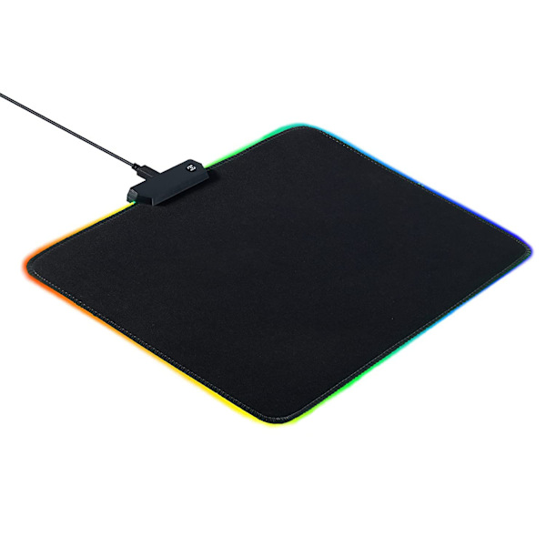 Anpassningsbar RGB-musmatta för professionella gamers, superfint fiberflätat material för smidig spårning, halkfri gummibas, 340X245X3mm, Plug And