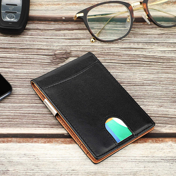 Pengar Clip Plånbok Herr Slim Front Pocket RFID-blockerande korthållare