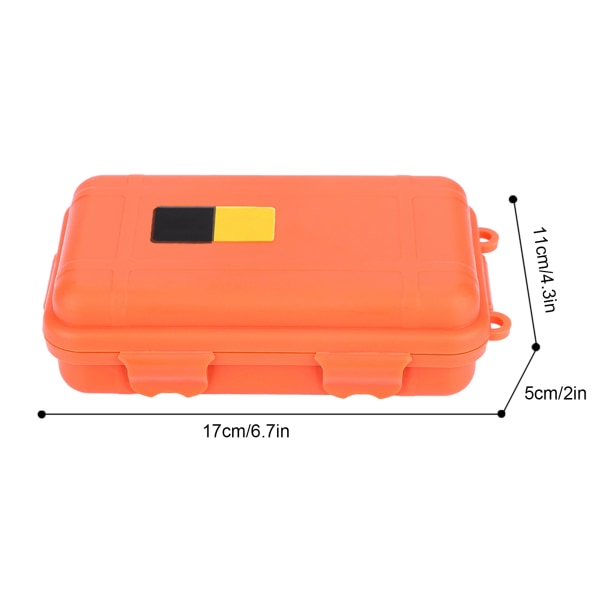 EDC Outdoor Survival Vattentät utrustning Förseglad låda Dammtät Trycksäker (orange stor)