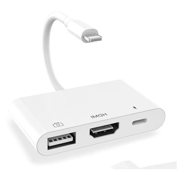 3-i-1 Multiportadapter för Digital AV-hubb, Stöder Samtidig Dataöverföring, Videoutgång och Laddning, Plug and Play Utan Att Kräva Drivrutiner,