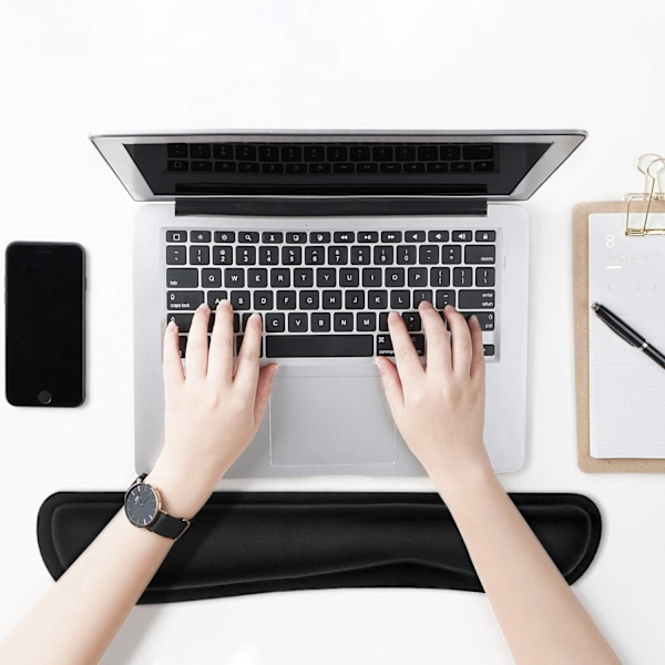 Lugna Din Handled, Handledsstöd i Memory Foam för Tangentbord och Mus, Ergonomisk Design för Smärtfritt Skrivande, Halkfri Bas Säkerställer Stabilitet