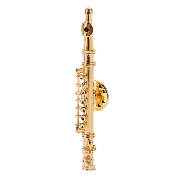 Flöjt Brosch Pin Mode Elegant Gold Mini Musikinstrument