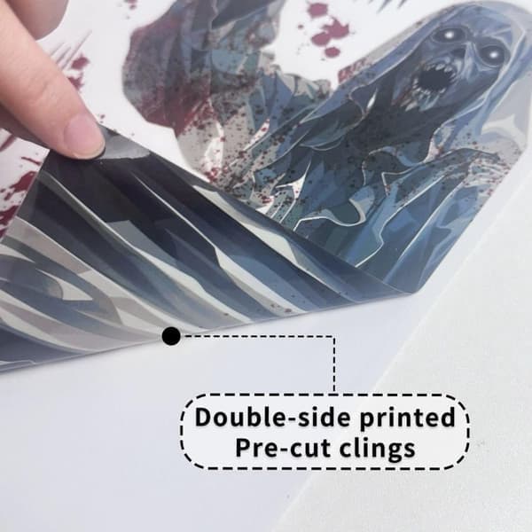 Halloween Window Decorations - Ghost and Handprint Decals - 4 Different Designs - 20x30 cm - Double-Sided