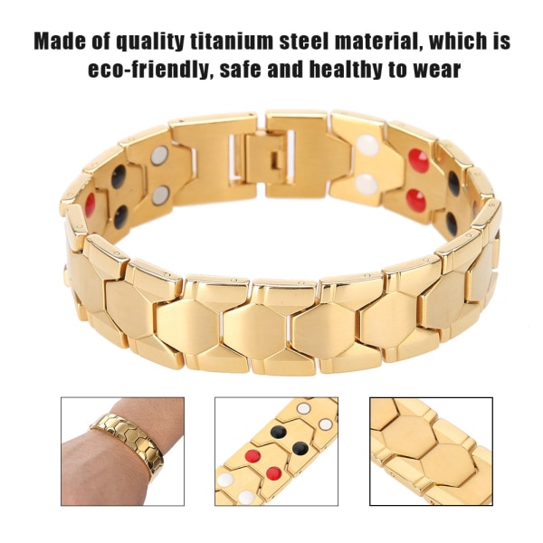Fashionabla smycken Magnetisk Titan Bio Energy Armring Män Hälsa