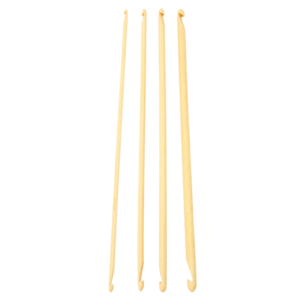 Virknålar i Bambu, Virknål i Trä Bambu Assorterad Storlek 3mm 4mm 5mm 6mm, 4st Dubbelsidig Design Multifunktionella Fina Stickor för DIY