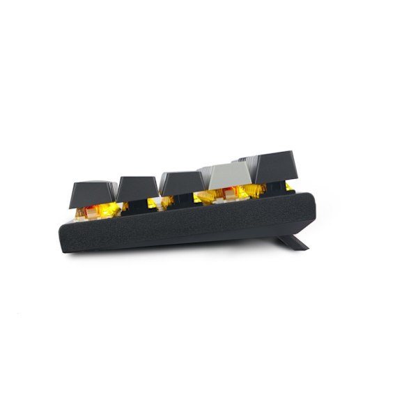 Kompakt Gamingtangentbord, enfärgat bakgrundsbelyst mekaniskt tangentbord för gamers, 60% litet tangentbord med röda brytare, ren gul bakgrundsbelysning, ergonomiskt