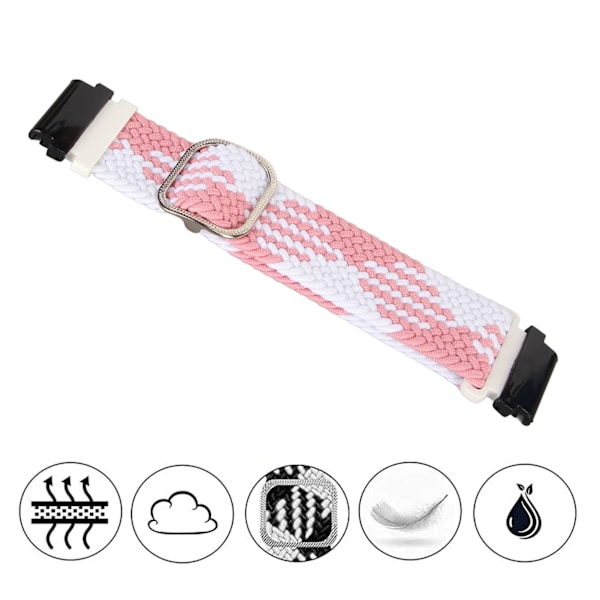 Nylon Watchband Adjustable Replacement Band Sport Breathable Strap for Fenix 7S for 6S for 5S Pink White