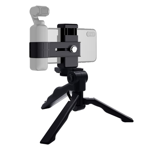 Smartphone Fixing Clamp 1/4 inch Holder Mount + Grip Foldable Tripod Mount Kit for DJI OSMO Pocket / Pocket 2