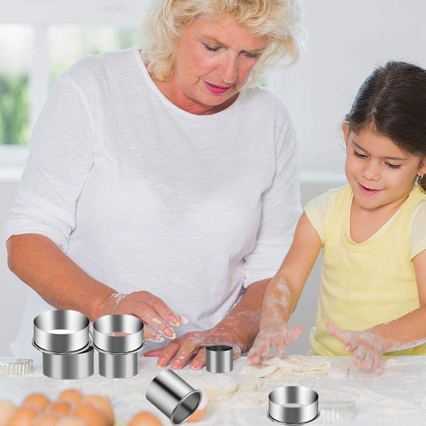 Baking Buddy: Lättrengjorda cirkelutstickare i rostfritt stål, munkutstickarset för resultat av professionell kvalitet