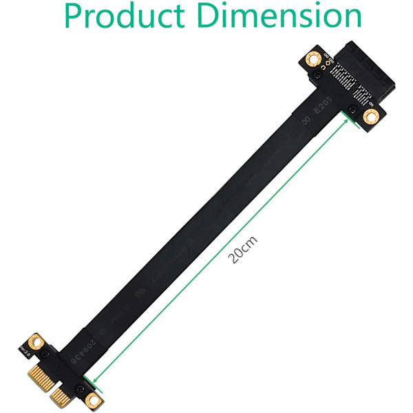 Stabil Hastighet Pcie 3.0 För 1U 2U Chassi, Supersnabb Pcie Förlängningskabel Högkvalitativ Guldpläterad Stöder Pci-e 1X (20Cm)