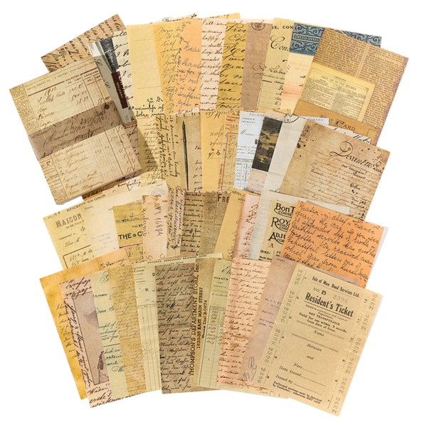 100 kpl pakattu leikekirjapaperi Vintage Scrapbook tarvikkeet