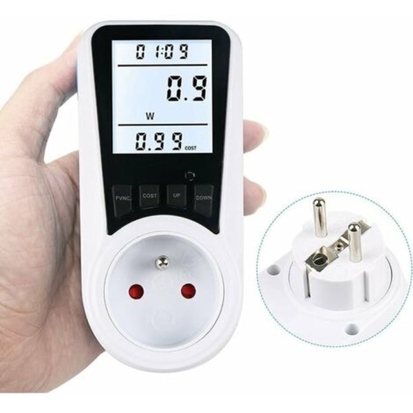Energiförbrukningsmätare, Hem Energiövervakare med Strömmätarplugg, Spänning Ampere Kostnadskalkylator & Överbelastningsskydd, Data Minnesfunktion,