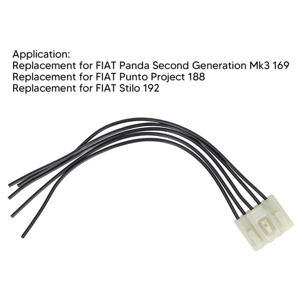 FIAT Panda Second Generation Mk3 169 Taillight Wiring Harness Connector Socket Replacement - 51277277