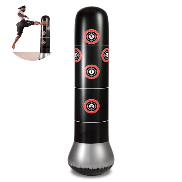 Portabel Slitstark Uppblåsbar Boxningssäck För Fitness Boxning Stresslindring, Högkvalitativt PVC-material Förtjockad Design Omedelbar Återfjädring Inomhus