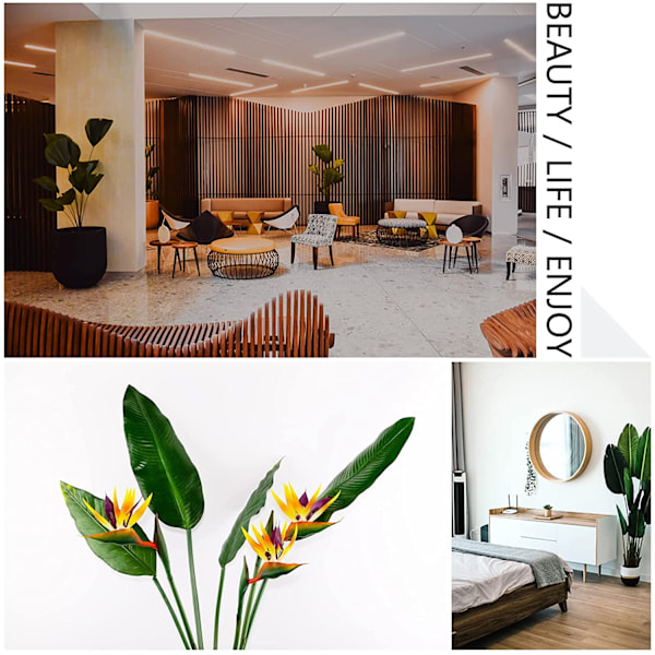 Paradisfågel Konstgjorda Blommor, Återanvändbar Tropisk Fuskväxt, Real Touch Latexarrangemang För DIY-Dekoration, Bröllopsfestdekor, Hemträdgård,