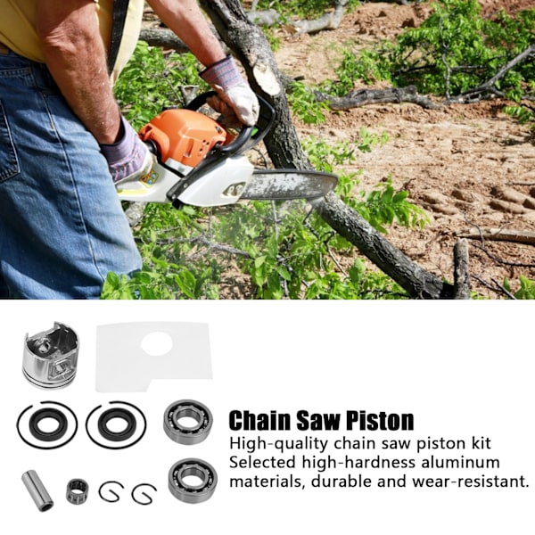 Aluminiumkolvkit Ersättning Kedjesåg Tillbehör Reservdelar för Stihl MS180 MS 180 018