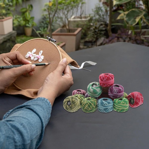 Brodergarn i regnbågsfärger, robusta polyestergarnnystan, stora förpackningar för pyssel, mjuka och glänsande texturer, idealisk present för nybörjare &