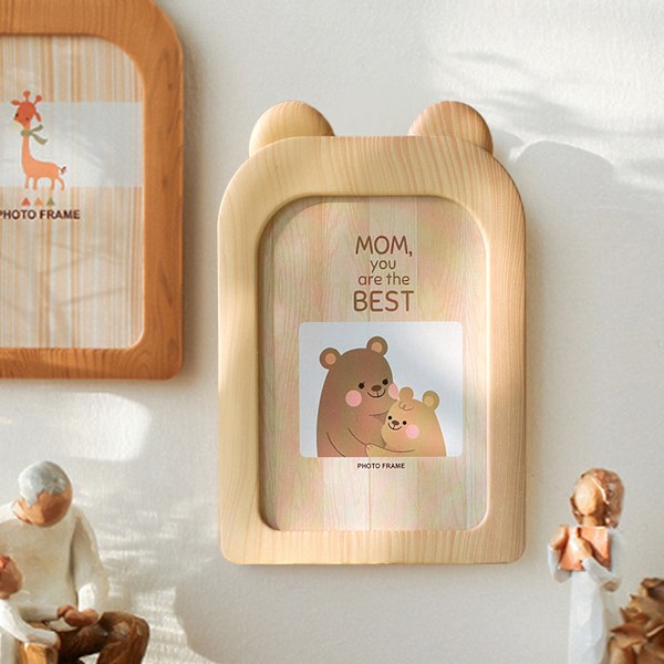 Ins Cute Cartoon Creative Photo Frame 7 Inch Picture Frame Office Desktop Decoration Kindergarten Wall Decoration Beige Bear