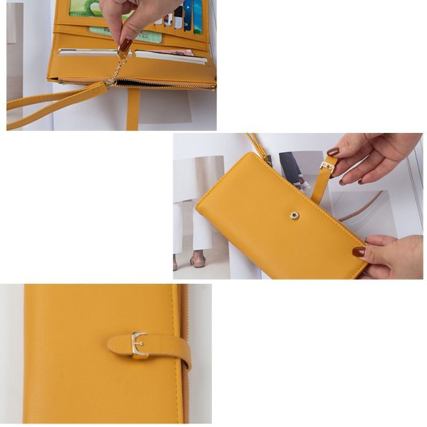 Naisten lompakko korealaistyylinen Tyylikäs isokokoinen pitkä lompakkolaukku
