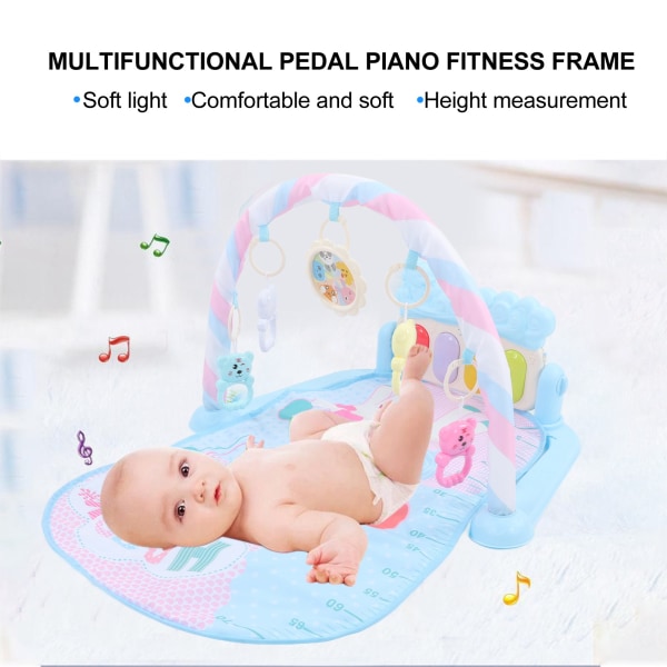 Baby Kick Play Piano Læringsleke Multifunksjonell Baby Play Mat med Piano Rattles for Baby Infant