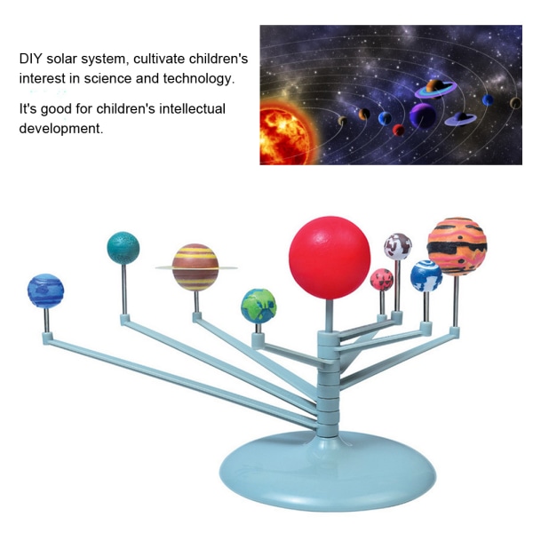 Gör-det-själv-pussel att montera planetariska solsystemleksak Kid Educational Toy
