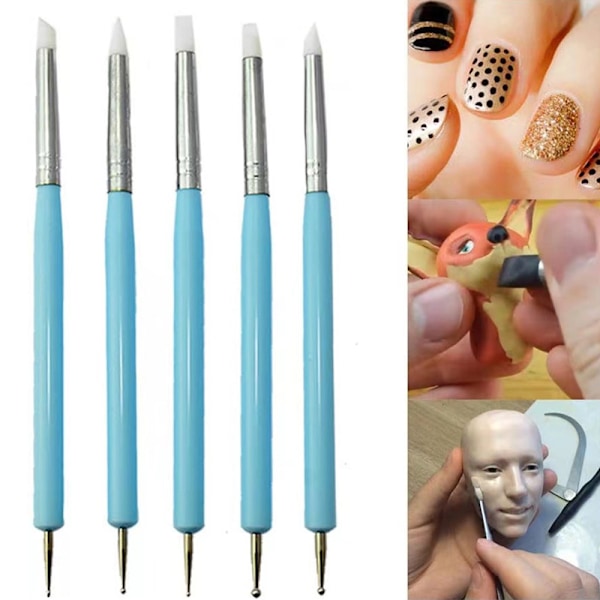 Artisan's Dream Silikonlera Skulpteringsverktyg, Keramik Hantverk Perfekt för DIY Hantverk, Mjuka Flexibla Gummispetsar, Keramisk Lera Indragningsverktyg för