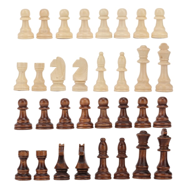 32 kpl Shakkinappulat Vain 2 väriä Kevyt kiiltävä Chessmen for