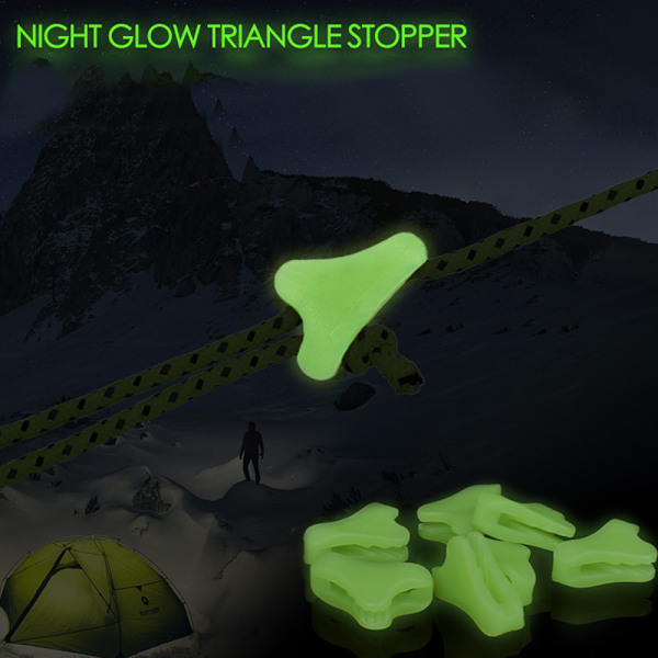 Camping Vandringsutrustning, Självlysande Repjusterare För Säker Och Enkel Spänning, Fluorescerande Gröna Självlysande Plastmaterial, Replängd