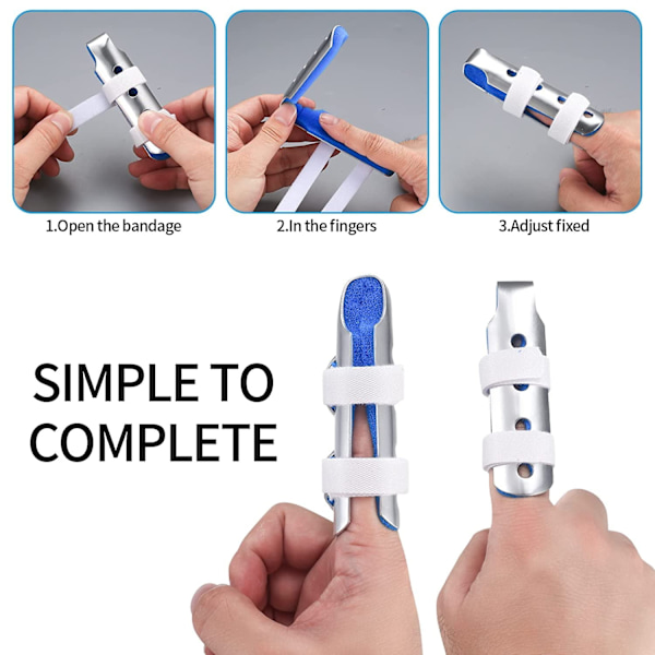 3 st Fingerskenor, Fingerskenor i Metall, Fingerstabilisator med Justerbara Öglor, för Vuxna Barn, Artrit Knoge