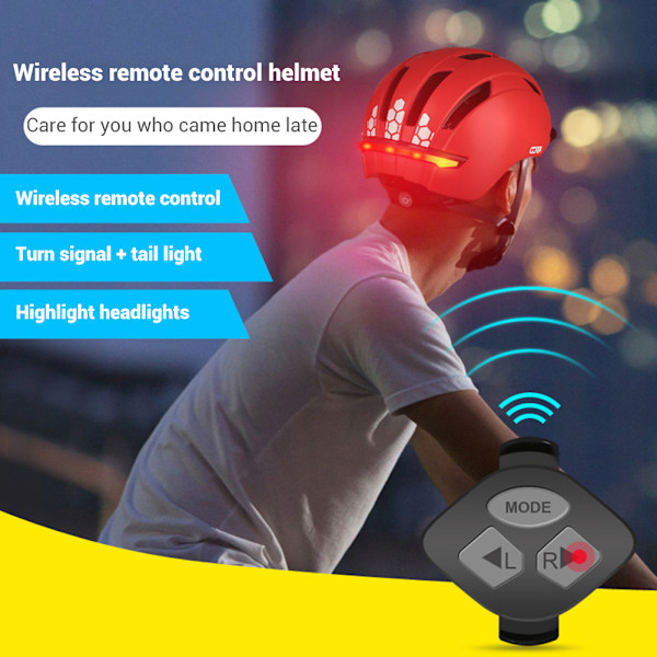 Smart Cykelhjälm, Bluetooth Intercom - Urban Design med Högdensitets EPS-Skumskydd och Integrerad Baklampa för Säkra Stadsturer