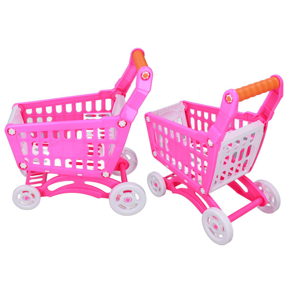 Kids Shopping Cart Set Educational Kids Shopping Cart Lek Matleksaker för lärande UtvecklingRosa