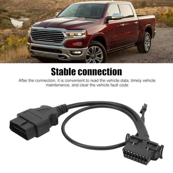 OBD2-kabel Stabil forbindelse Sikkerhedsgate Bypass OBD2-adapter Udskiftning til Dodge RAM 1500 2500 2018 til 2020