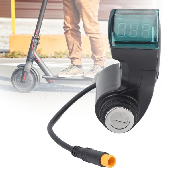 Electric Scooter Handlebar Switch Lock 10 Inch ABS 3 Pin Waterproof Digital Battery Power Display Switch Lock with Keys for Replacement