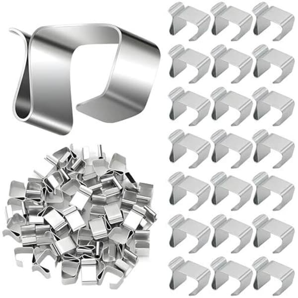 60 klips, rørpendellamper, klips i rustfritt stål for julelys, metallrørpendellamper, små rørpendellamper