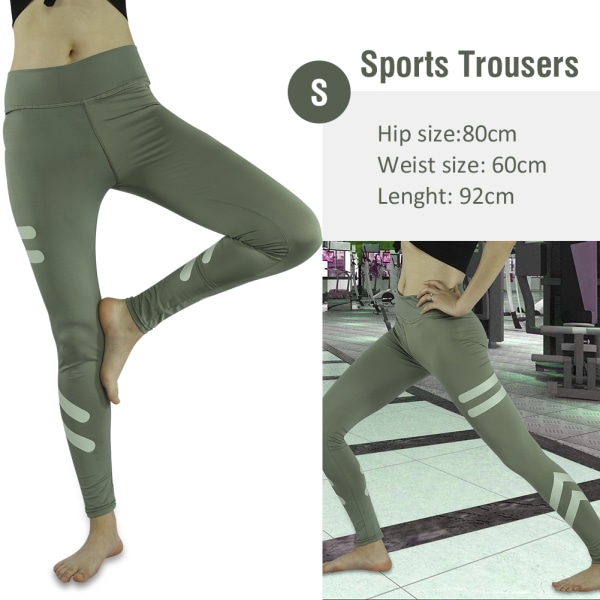 Kvinner Sport Gym Yoga Løping Fitness Leggings Bukser Trening Atletisk bukse (grønn S)
