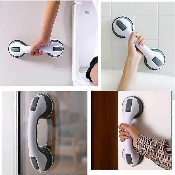 2-pack Bathroom Grab Bar with Suction Cup, Strong Suction Cup, Safety Grip for Elderly, Disabled, Suction Cup Shower Handle