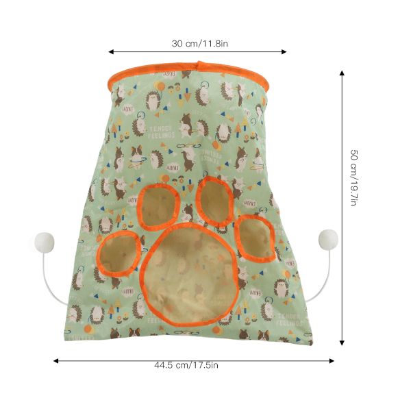 Kissan tunnelilelu Kokoontaittuva 3-kerroksinen paperirengas lemmikkitunneli, jossa pehmopallo ja taitettava pehmohiiri Pets Green Hedgehogille