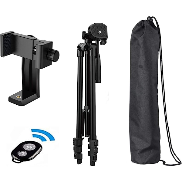 Kompakt Lättviktigt 57-tums Stativ för DSLR-kameror, Högkvalitativ Aluminiumlegeringskonstruktion Säkerställer Hållbarhet, Halkfria Gummifötter för Pålitligt Grepp,