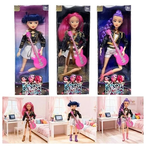K-POP Devil Hunter Barbie Dukke - Kpop Pigegruppe Dukke - Håndlavet Pigegruppe, Velegnet til Børnefans som Julegave, 1 sæt