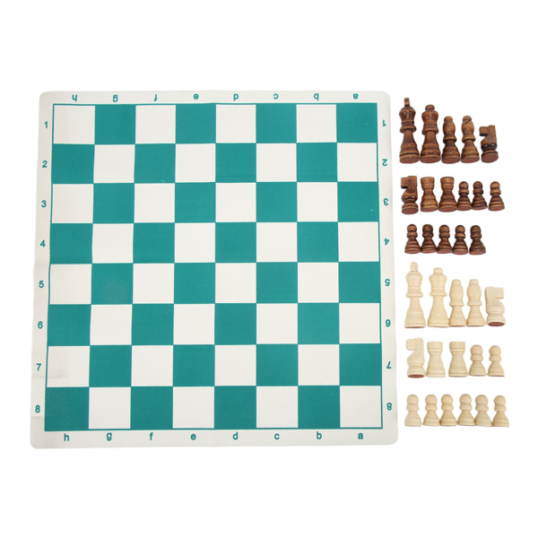 Internasjonalt sjakksett sjakkbrikker med PU sjakkbrett