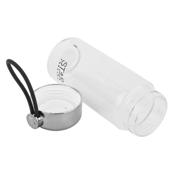 300 ml kannettava lasivesipullo BPA-vapaa vesikannu, jossa vuotava kansi (hopea)