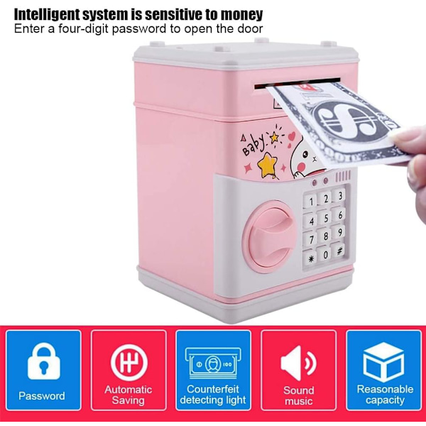 Little Savers' Delight, Söta designer Elektronisk sparbössa med simuleringsdesign, Främjar ekonomisk förvaltning hos små barn