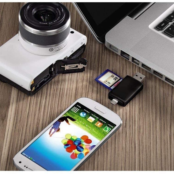 Universal Minneskortadapter, Plug-and-play-enhet med höghastighetsdataöverföring, Dubbel kontaktutformning för omedelbar anslutning till USB C och USB 3.0