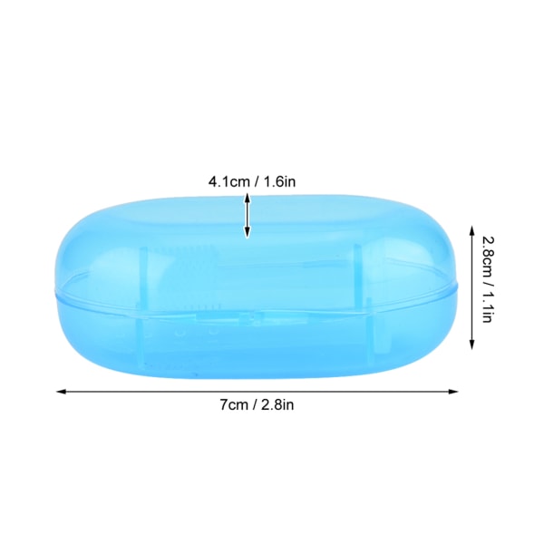 Silikon baby fingertandborste för spädbarnssäker tandrengöring med case (blå)